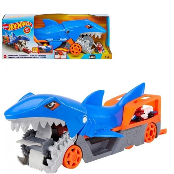 Jucărie interactivă Hot Wheels Camion-Transportator Rechinul