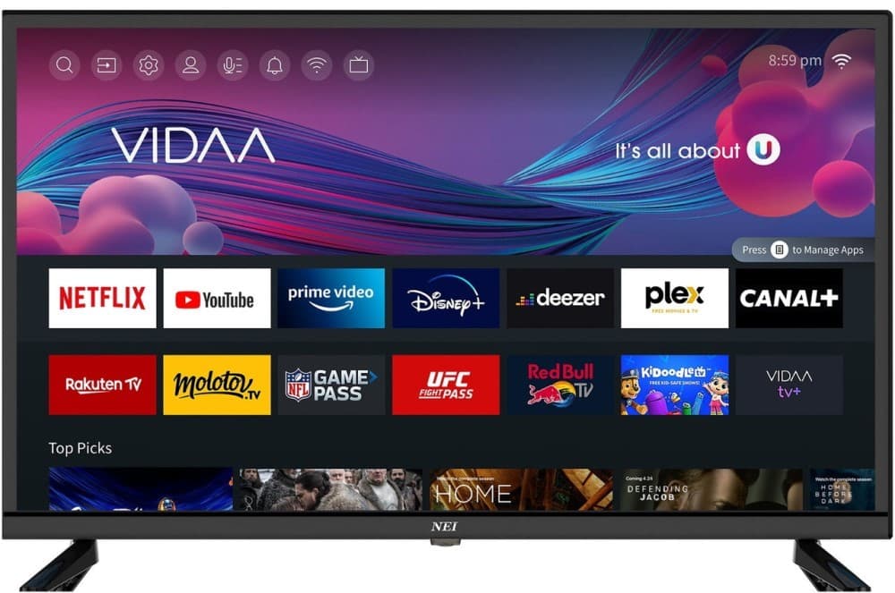 Телевизор Nei HD Smart 32NE4600 (Black), Smart TV, 32 дюйма (81 см), LED, 1366x768, Wi-Fi