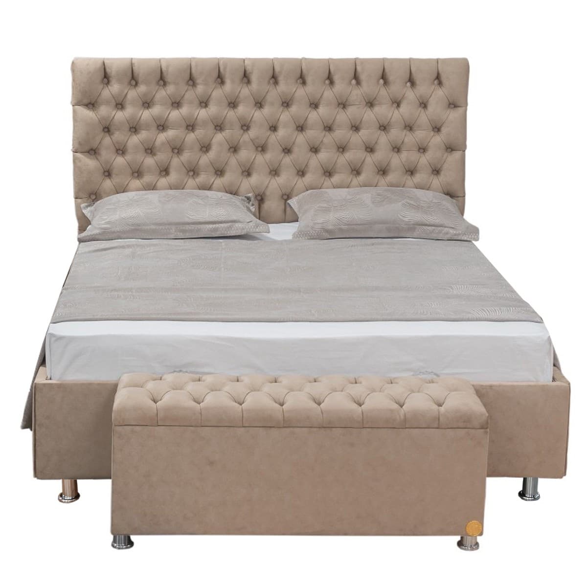 Кровать StarM Button-1 1.4 m Beige