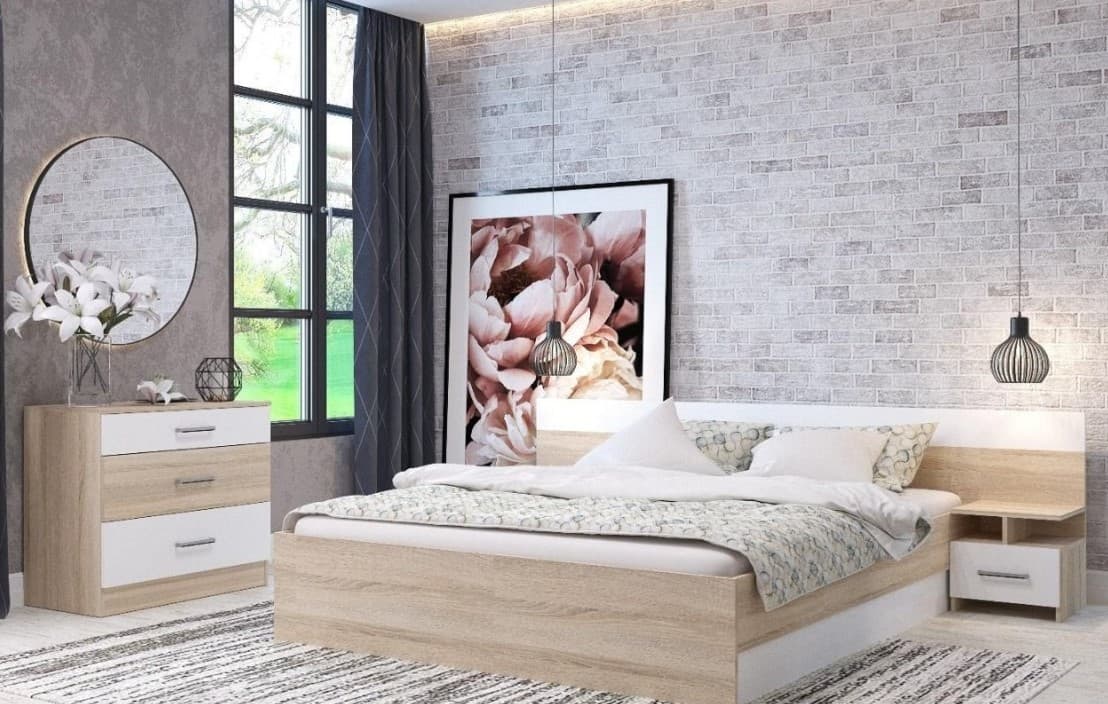 Спальня Ideal Mobila Lesi Sonoma Oak/White