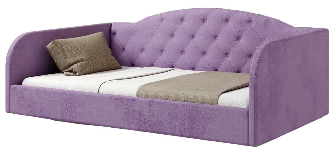 Pat ML Mobila Laura 5 90x200 Violet, tapitat, de 1 persoana