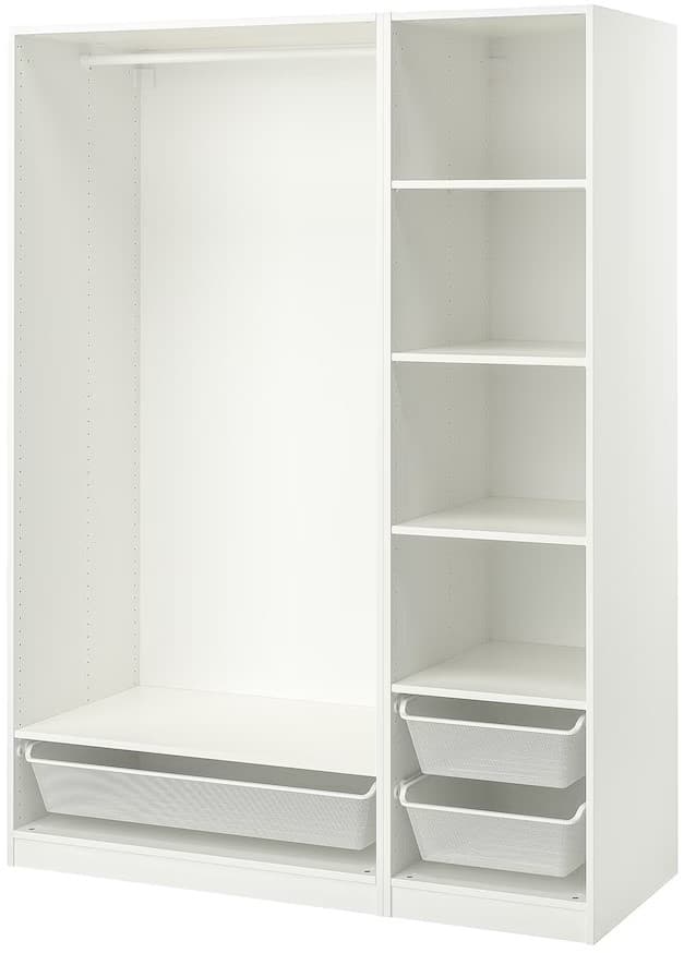 Etajera IKEA Pax cu coșuri 150x58x201 Alb