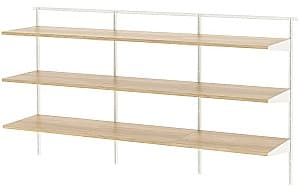 Стеллаж IKEA Boaxel 3 секции/ящики 187x40x101 Белый/Дуб(Бежевый)