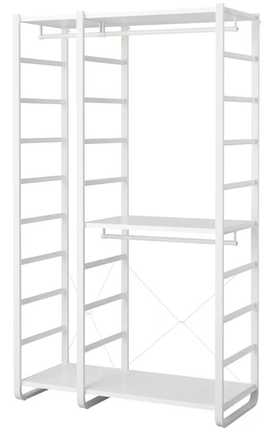 Стеллаж IKEA Elvarli 2 секции 125x55x216 Белый