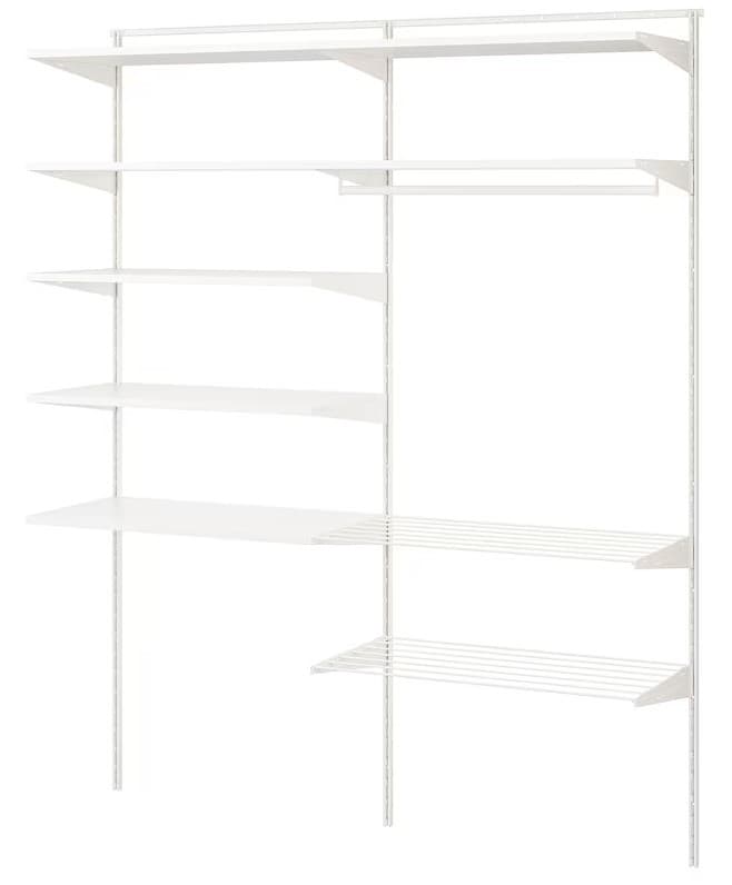 Стеллаж IKEA Boaxel 2 секции/штанга 165x40x201 Белый