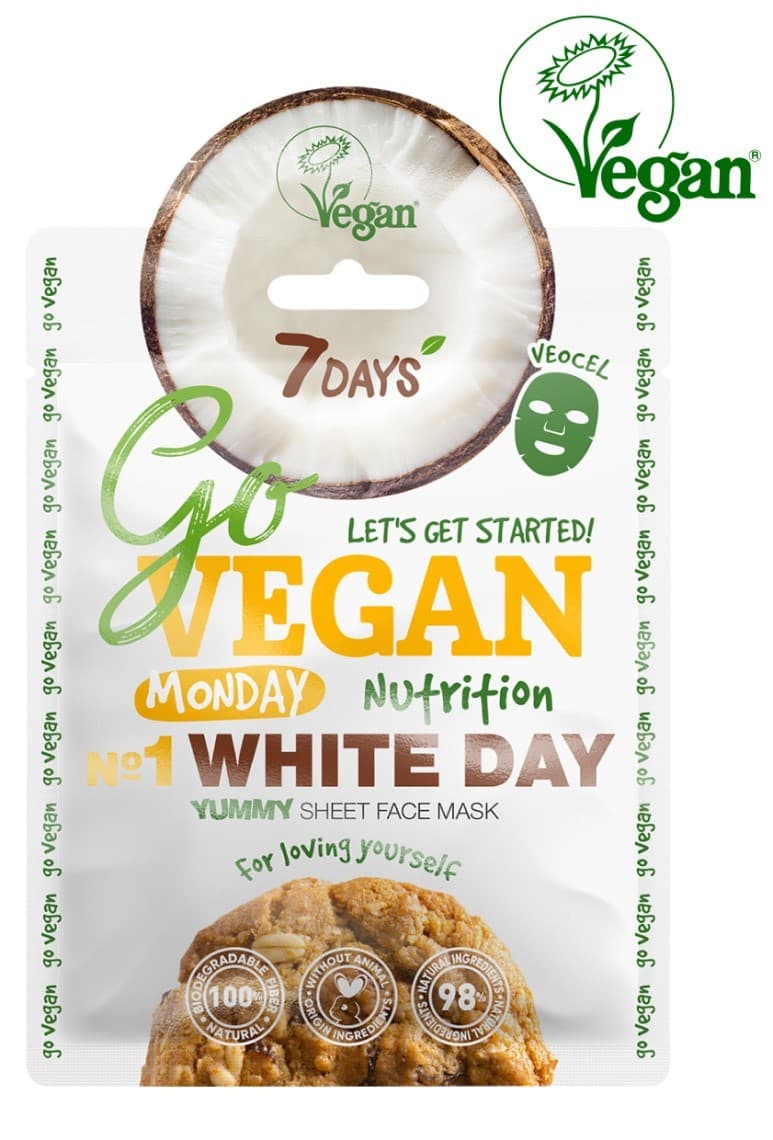 Masca pentru fata 7DAYS Go Vegan Monday WHITE DAY