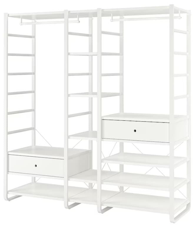 Etajera IKEA Elvarli 3 sectiuni 205x55x216 Alb