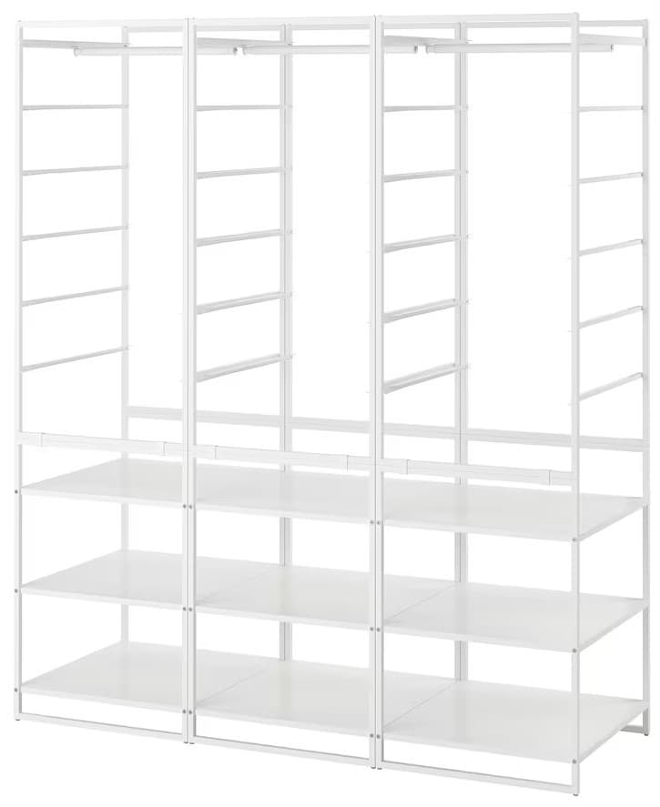 Стеллаж IKEA Jonaxel каркас/штанги для вешалок/полки 148x51x173 Белый