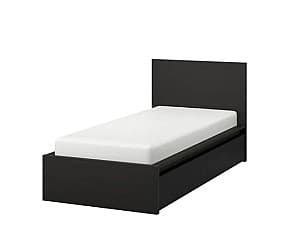 Pat IKEA Malm/Luroy 2 cutii depozitare 90х200 Negru-Maro