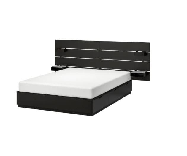 Кровать IKEA Nordli  Anthracite 140×200 см (6 ящика для хранения)