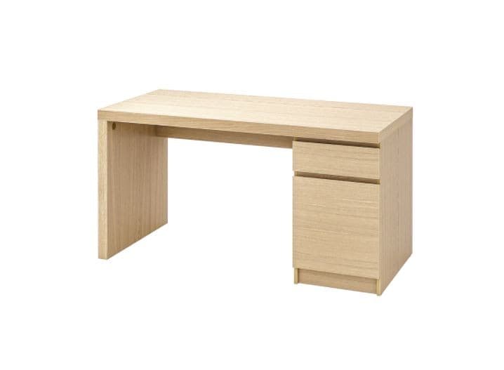 Masa de birou IKEA Malm  oak veneer white 140×65 cm