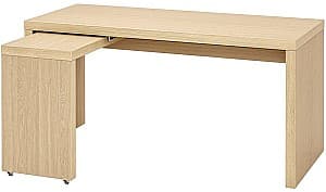 Офисный стол IKEA Malm с выдвижной панелью 151x65 cm Дубовый шпон Беленый