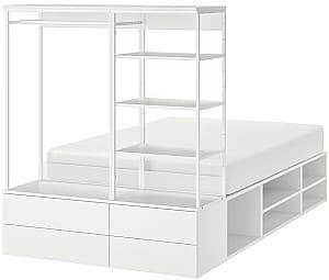 Pat IKEA Platsa 4 sertare 140x244x163 Alb/Fonnes