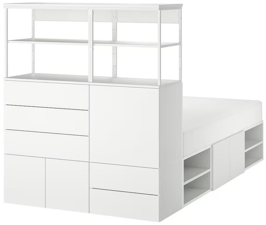 Pat IKEA Platsa 5 usi/5 sertare 140x244x163 Alb/Fonnes