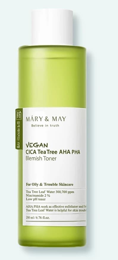 Тонер для лица MARY & MAY Vegan CICA Tea Tree AHA PHA