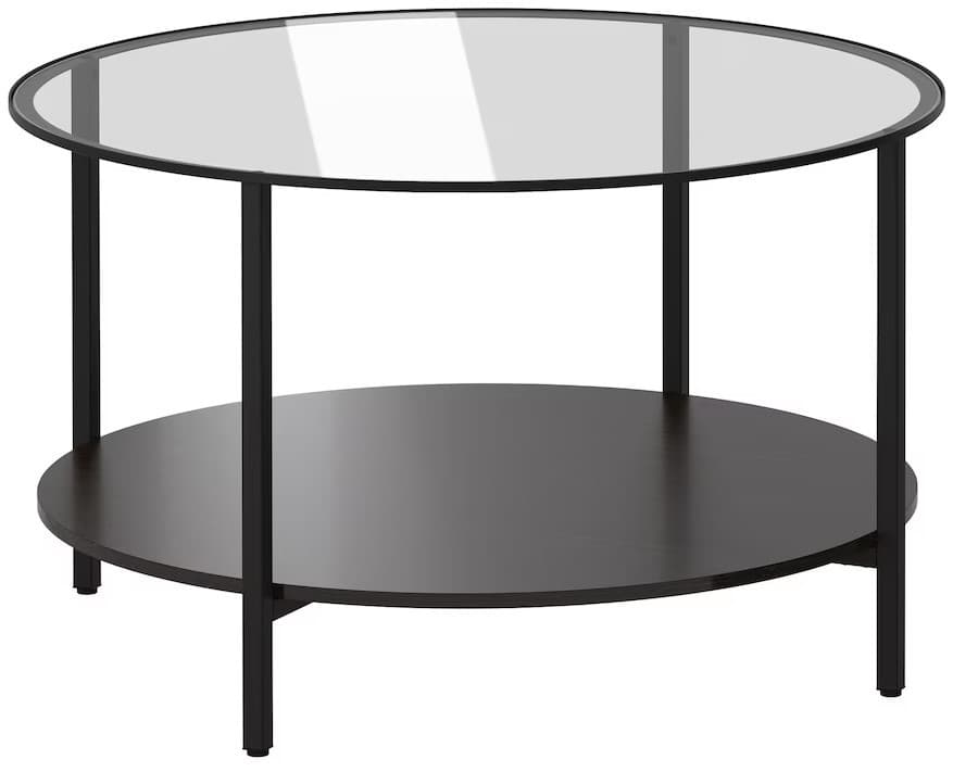 Masa de reviste IKEA Vittsjo 75 Negru-Maro/Sticla