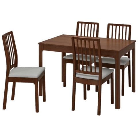 Set de masa cu scaune IKEA Ekedalen / Ekedalen brown Orrsta gray (4 scaune )