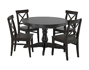 Set de masa cu scaune IKEA Ingatorp/Ingolf 110x155 Negru/Negru-maro (1+4)