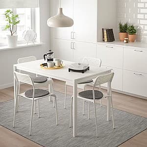 Set de masa cu scaune IKEA Melltorp/Adde 125 cm Alb (1+4)