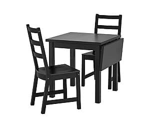 Set de masa cu scaune IKEA Nordviken/Nordviken 74/104x74 Negru/Negru (1+2)