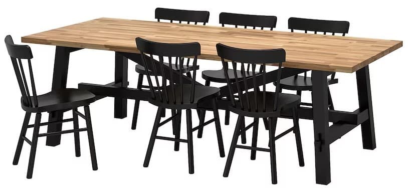 Set de masa cu scaune IKEA Skogsta/Norraryd 235x100 Acacia/Negru (1+4)