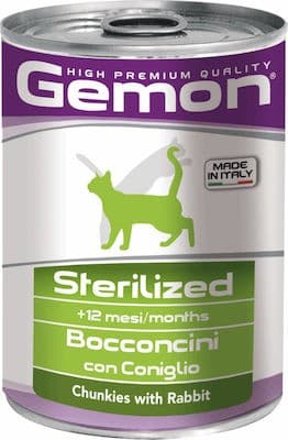 Влажный корм для кошек Gemon STERILISED RABBIT 415gr