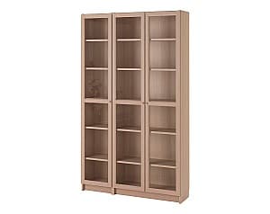 Витрина IKEA Billy / Oxberg  шпон дуба белый120x30x202 см