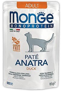 Влажный корм для кошек Monge POUCH MONOPROTEIN ADULT DUCK 85gr