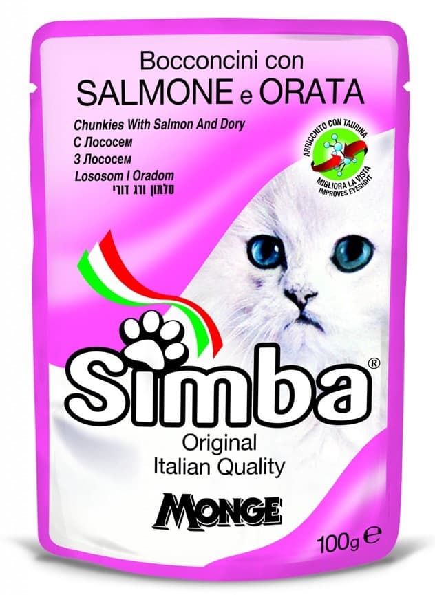 Влажный корм для кошек SIMBA CAT Pouches with salmon and dory 100gr