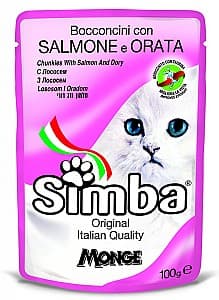 Hrană umedă pentru pisici SIMBA CAT Pouches with salmon and dory 100gr