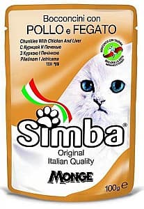 Hrană umedă pentru pisici SIMBA CAT Pouches with chicken and liver 100gr