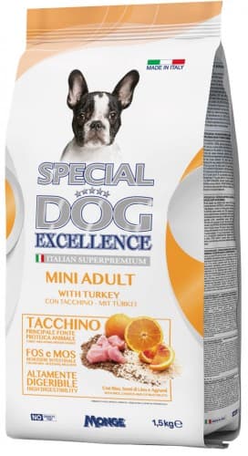 Hrană uscată pentru câini Special Dog EXCELLENCE MINI ADULT WITH TURKEY 1.5kg