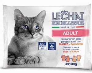 Hrană umedă pentru pisici Monge LECHAT EXCELLENCE POUCH FLOW PACK ADULT Beef/Salmon 400gr