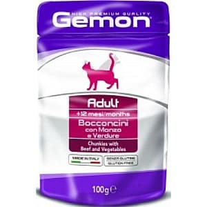 Влажный корм для кошек Gemon POUCH ADULT BEEF 100gr