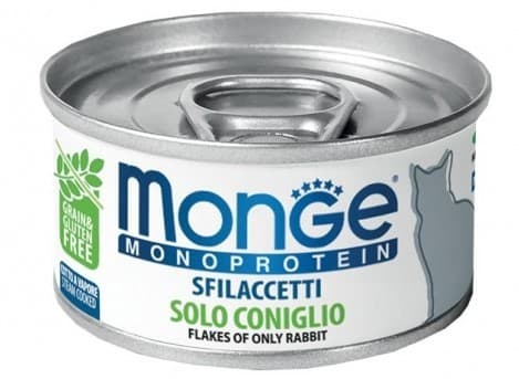 Hrană umedă pentru pisici Monge FLAKES MONOPROTEIN RABBIT 80gr