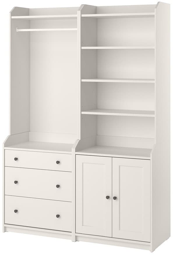 Прихожая IKEA Hauga открытый шкаф/4 полки 139x46x199 Белый