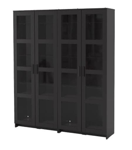 Dulap cu vitrina IKEA Brimnes black 160x35x190 cm