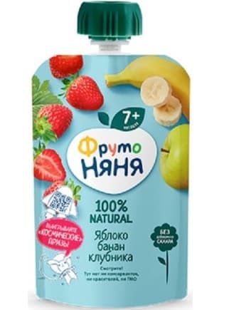 Piure pentru copii Frutoneanea Mere/banane/capsuni (7 luni+) 90 gr