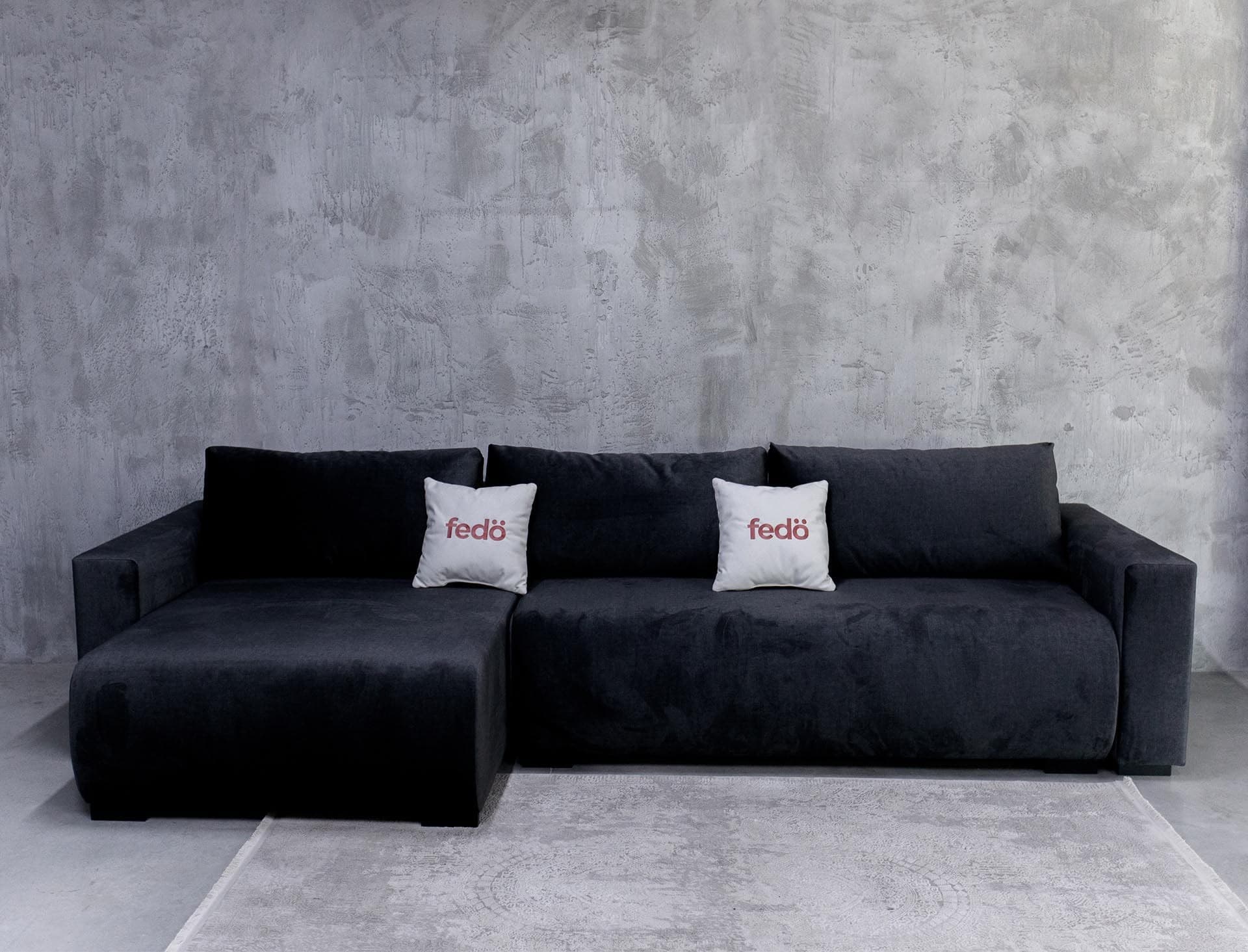 Угловой диван Fedo Stamford K3 Black