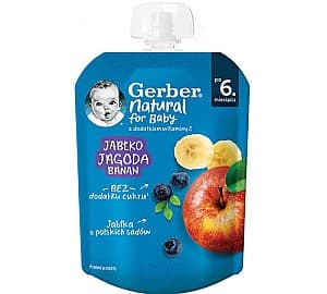 Пюре для детей Gerber Яблоки/Черника/Банан (6 м+) 80 гр