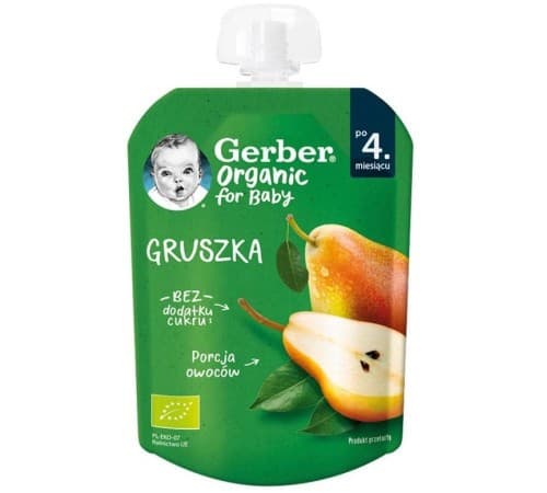 Piure pentru copii Gerber Pere organic (4 luni+) 80 gr