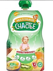 Пюре для детей Маленькое счастье Мультифрукт 90 гр (8 м)