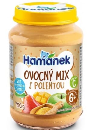 Пюре для детей Hamanek Фруктовый микс с кукурузной кашей 190 гр. (6м+)