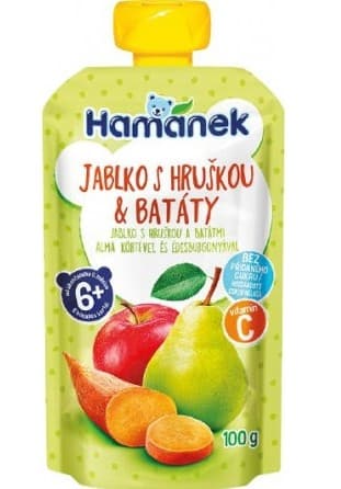 Piure pentru copii Hamanek Mere/pere/cartof dulce (6 luni+) 100 gr