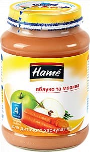 Piure pentru copii Hame Mere-morcov 190g