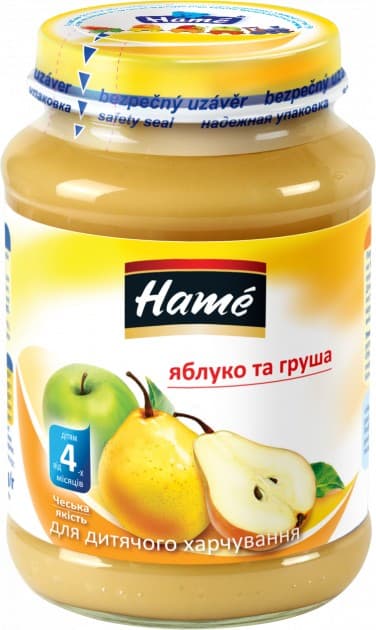 Piure pentru copii Hame Mere-pere 190g