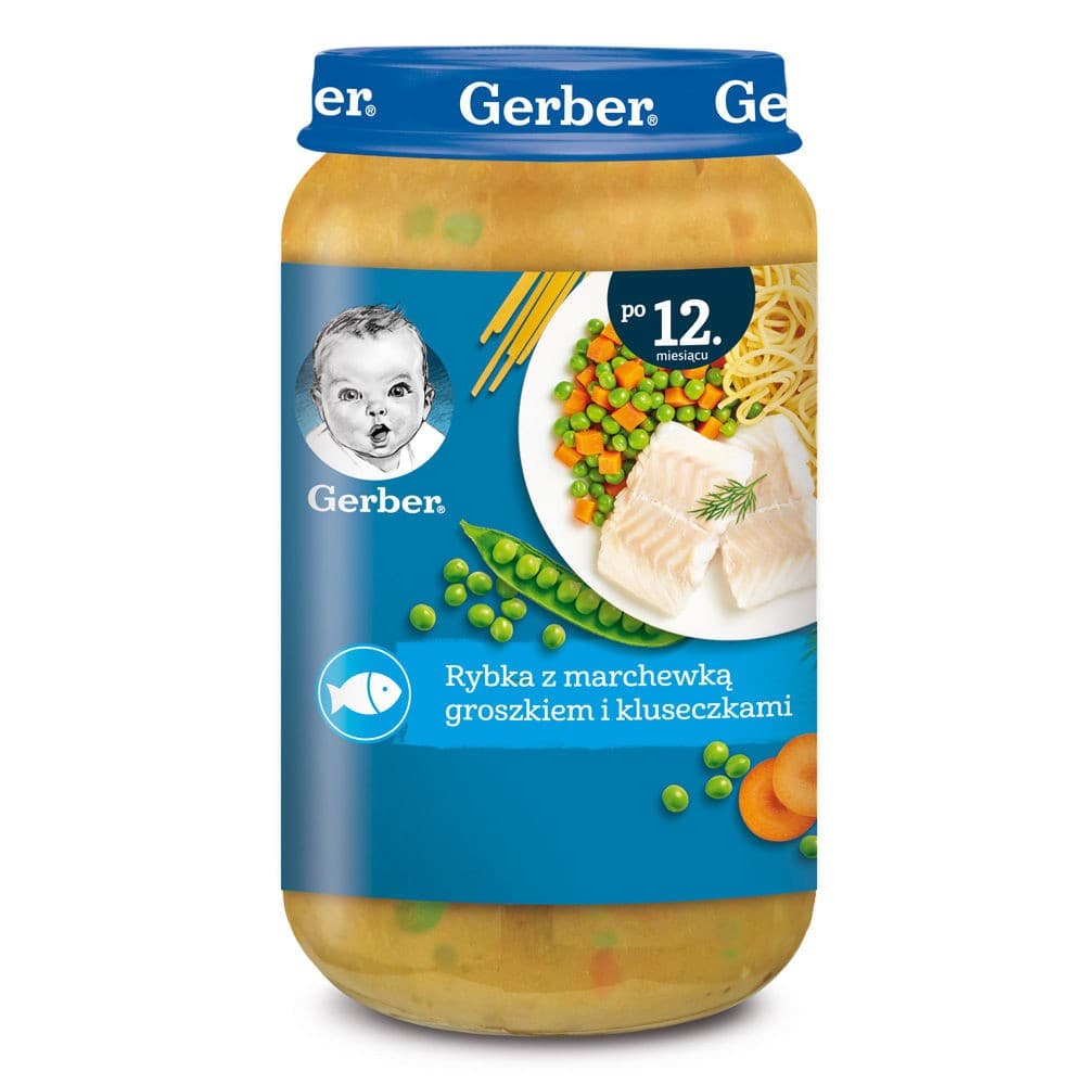 Пюре для детей Gerber Junior рыба с морковью, горошком 6х250г (12303564)