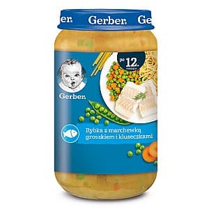 Пюре для детей Gerber Junior рыба с морковью, горошком 6х250г (12303564)