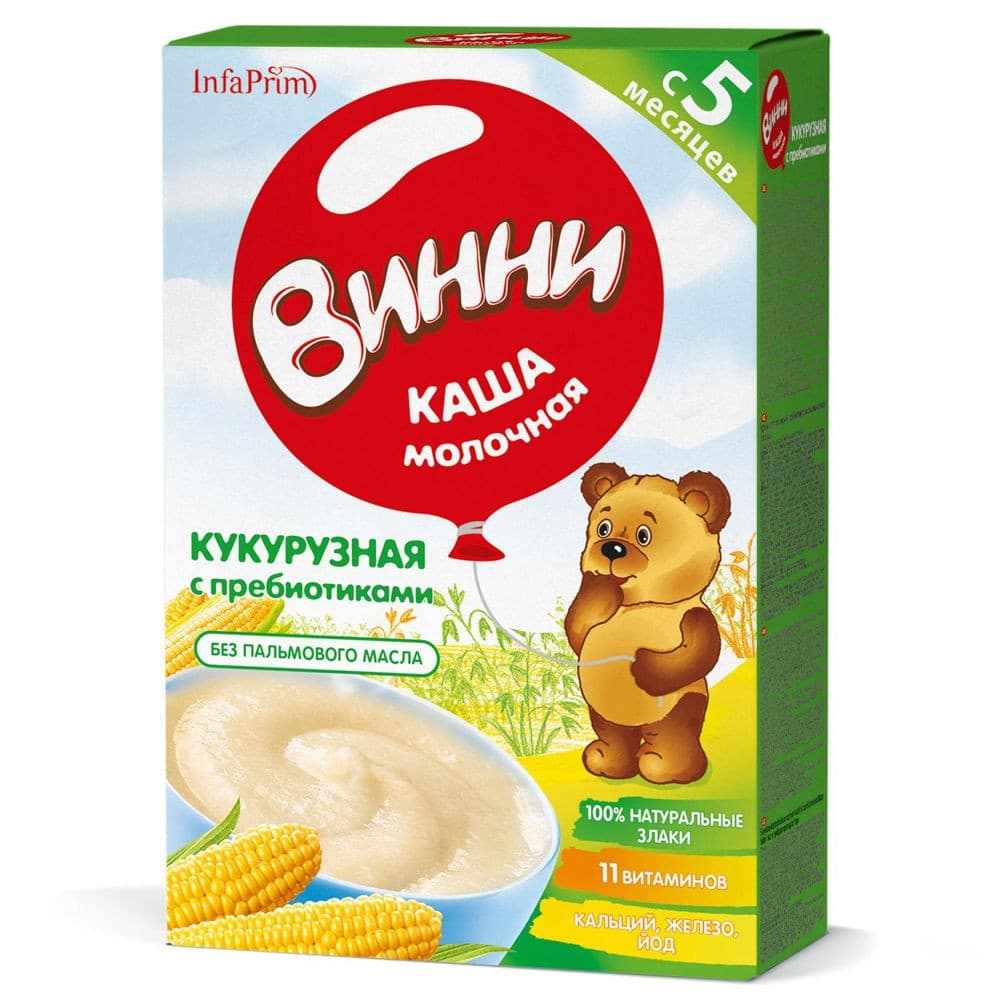 Каши для детей Винни кукурузная c пребиотиками