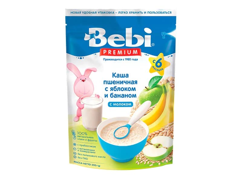 Terci pentru copii Bebi Premium grâu cu mere si banane